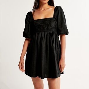 Abercrombie & Fitch Black Smocked Puff Sleeve Mini Dress - Never worn